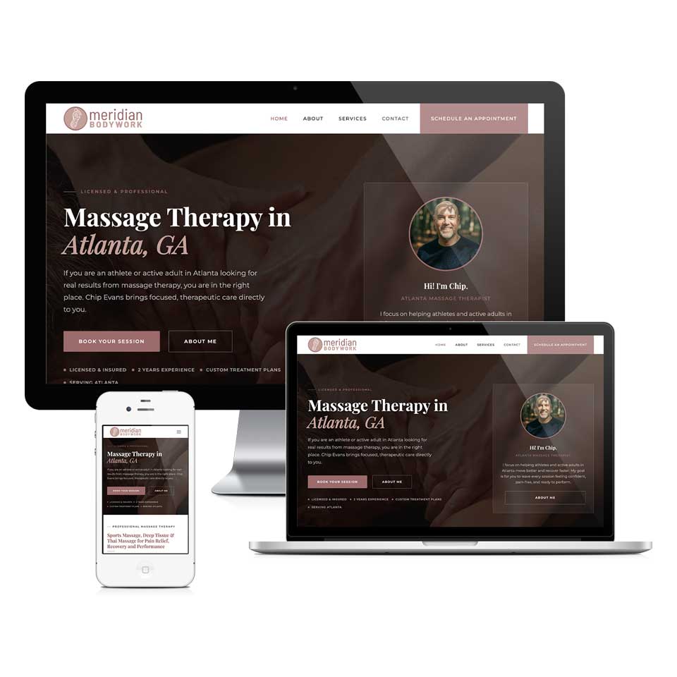 A professional massage therapist website built by Salty Carbs